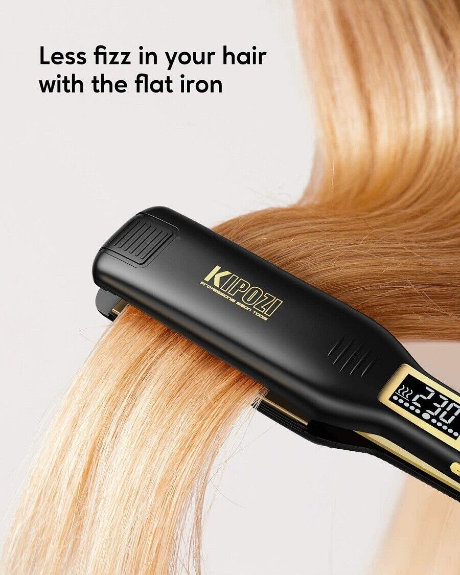 KIPOZI Professional Hair Straighteners Wide Plates Digital Display Heat up Fast