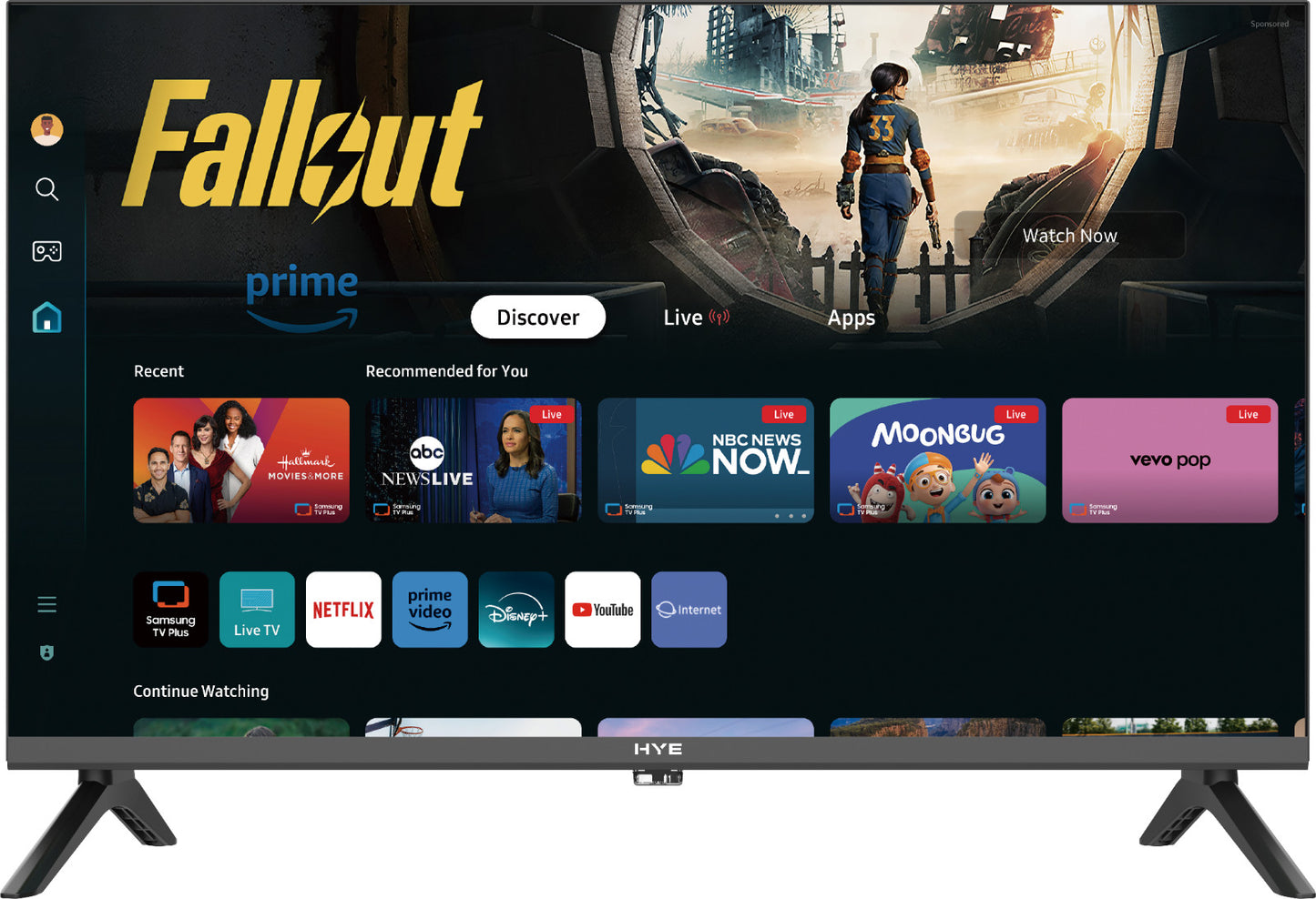 HYE 24" Inch Smart TV HD Ready 720p Frameless Tizen OS 3 x HDMI - 24HDS1008
