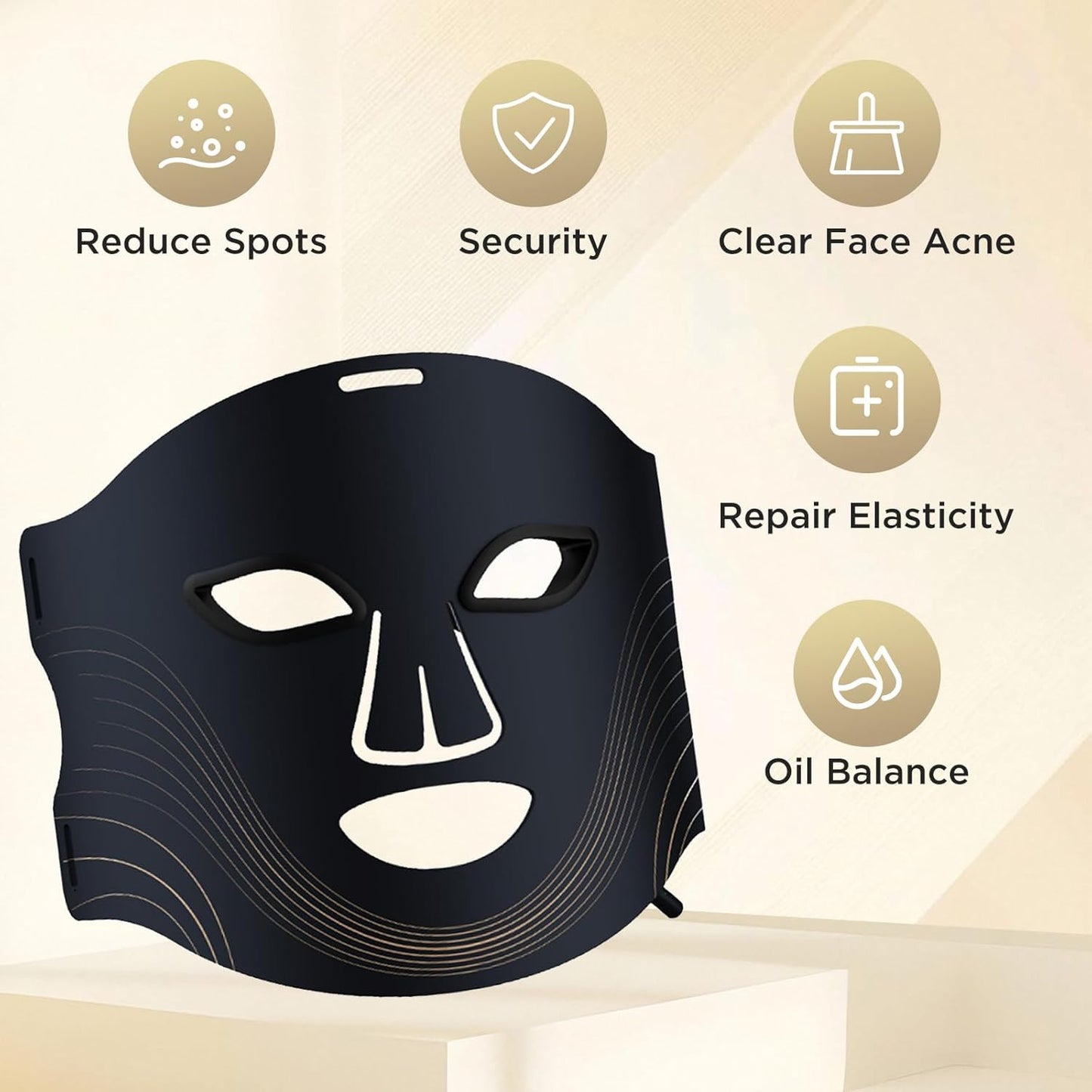 LED Face Mask with 4 Modes & Remote Control - 850Nm Near-Infrared Red Light Ther