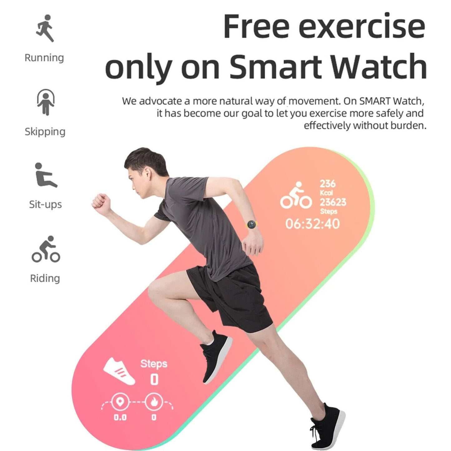 Smart Watch Heart Rate Blood Pressure Fitness Tracker for Men Women Android IOS