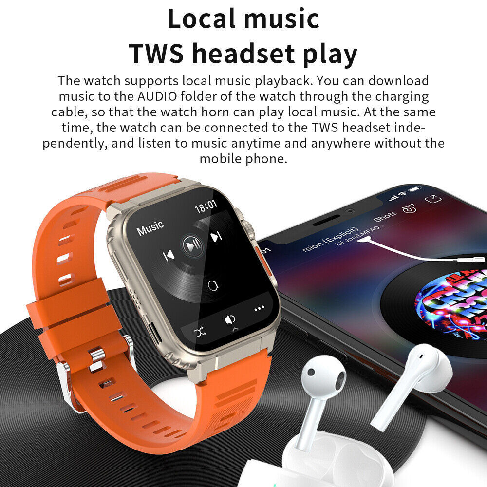 Smart Watch Blood Pressure Heart Rate Fitness Tracker Men Women Sports Watches