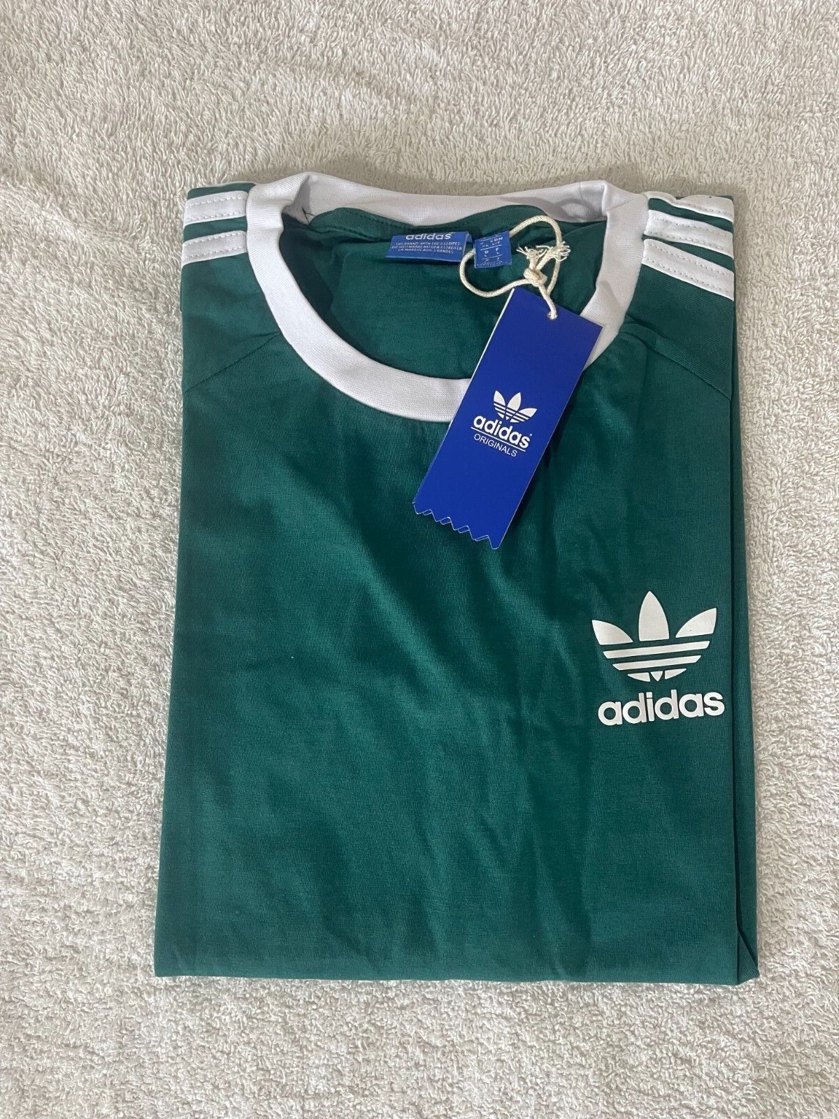 MEN'S ADIDAS ORIGINALS TEE SHORT SLEEVE CREW NECK THREE STRIPE T-SHIRT L, XL
