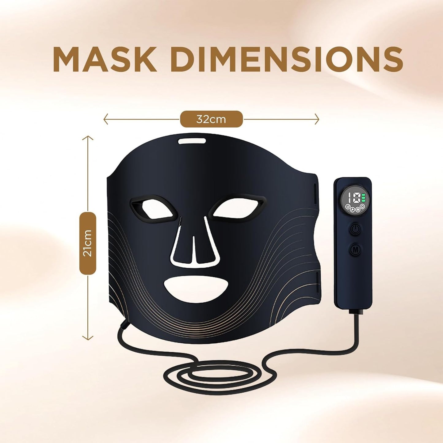LED Face Mask with 4 Modes & Remote Control - 850Nm Near-Infrared Red Light Ther