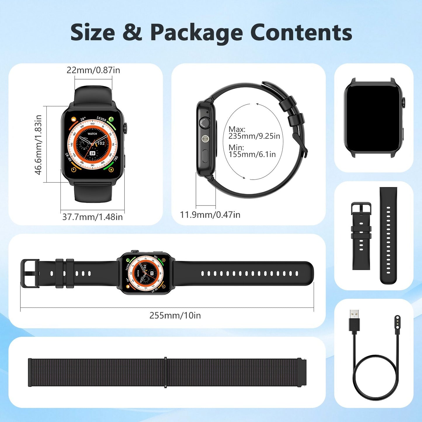 Smart Watch Bluetooth Calling Fitness Tracker Men Women LED Flashlight Watches