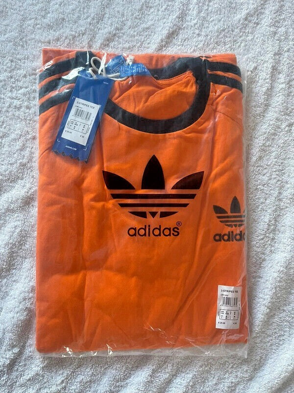 MEN'S ADIDAS ORIGINALS TEE SHORT SLEEVE CREW NECK THREE STRIPE T-SHIRT L, XL