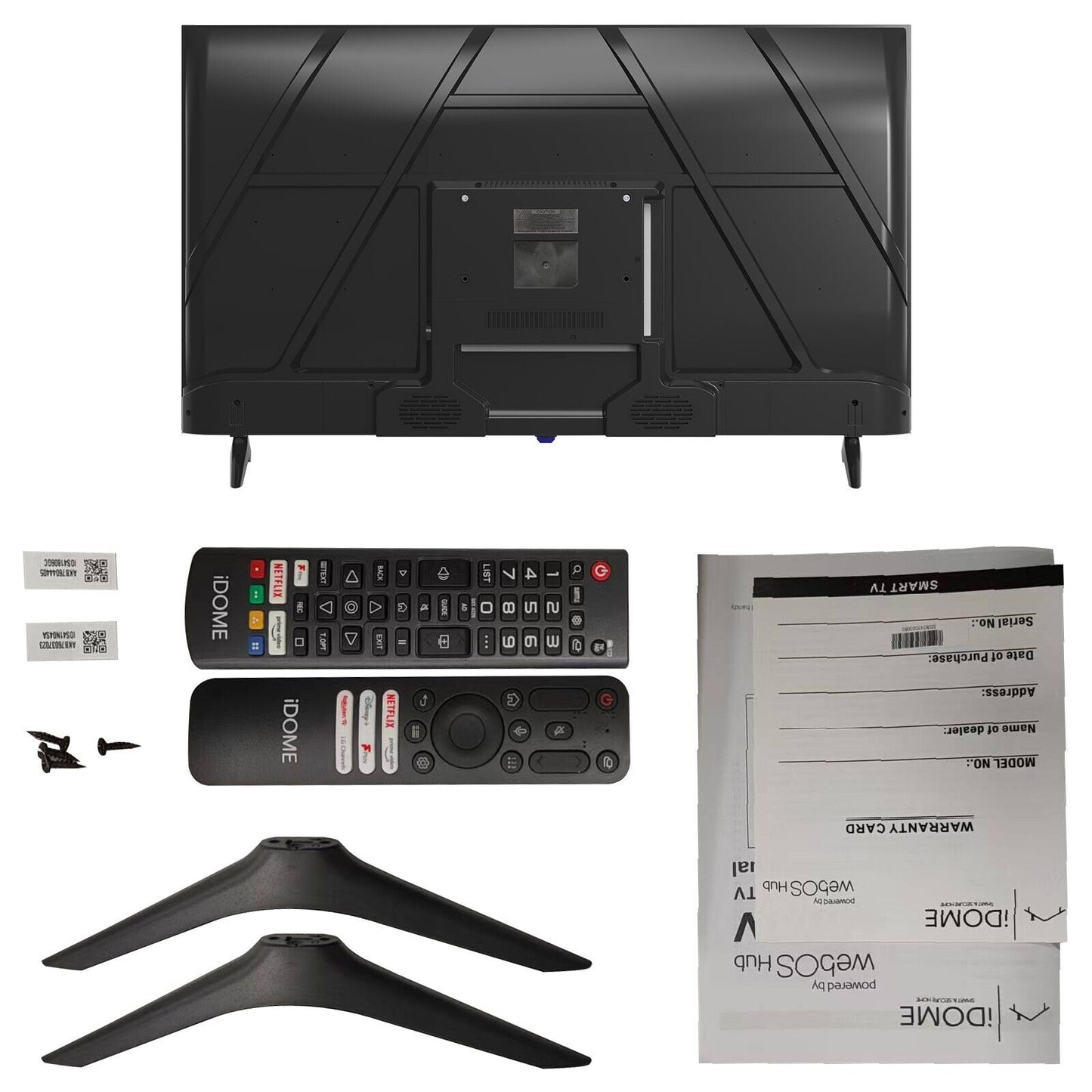 iDOME 32 Inch Smart WebOS TV WiFi Freeview HD Ready Frameless 2HDMI 2USB 220V UK