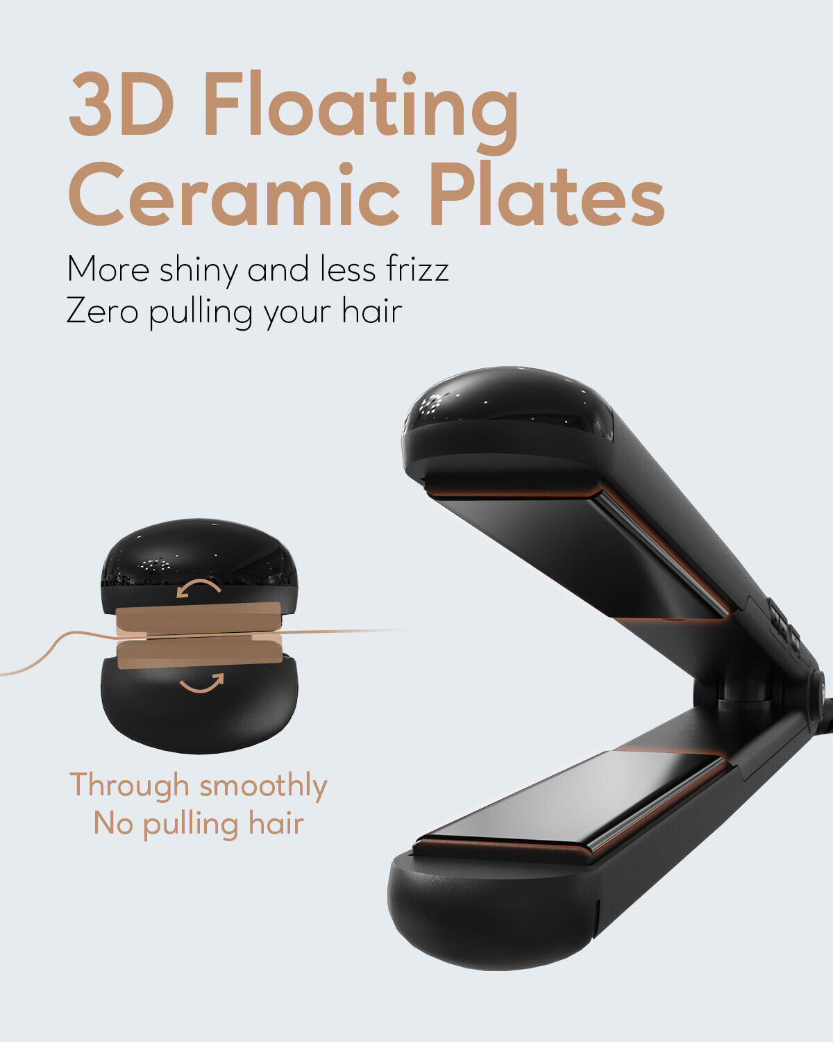 KIPOZI Professional Hair Straighteners Wide Plates Digital Display Heat up Fast