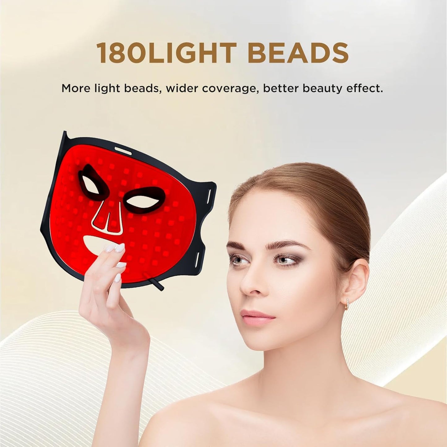 LED Face Mask with 4 Modes & Remote Control - 850Nm Near-Infrared Red Light Ther