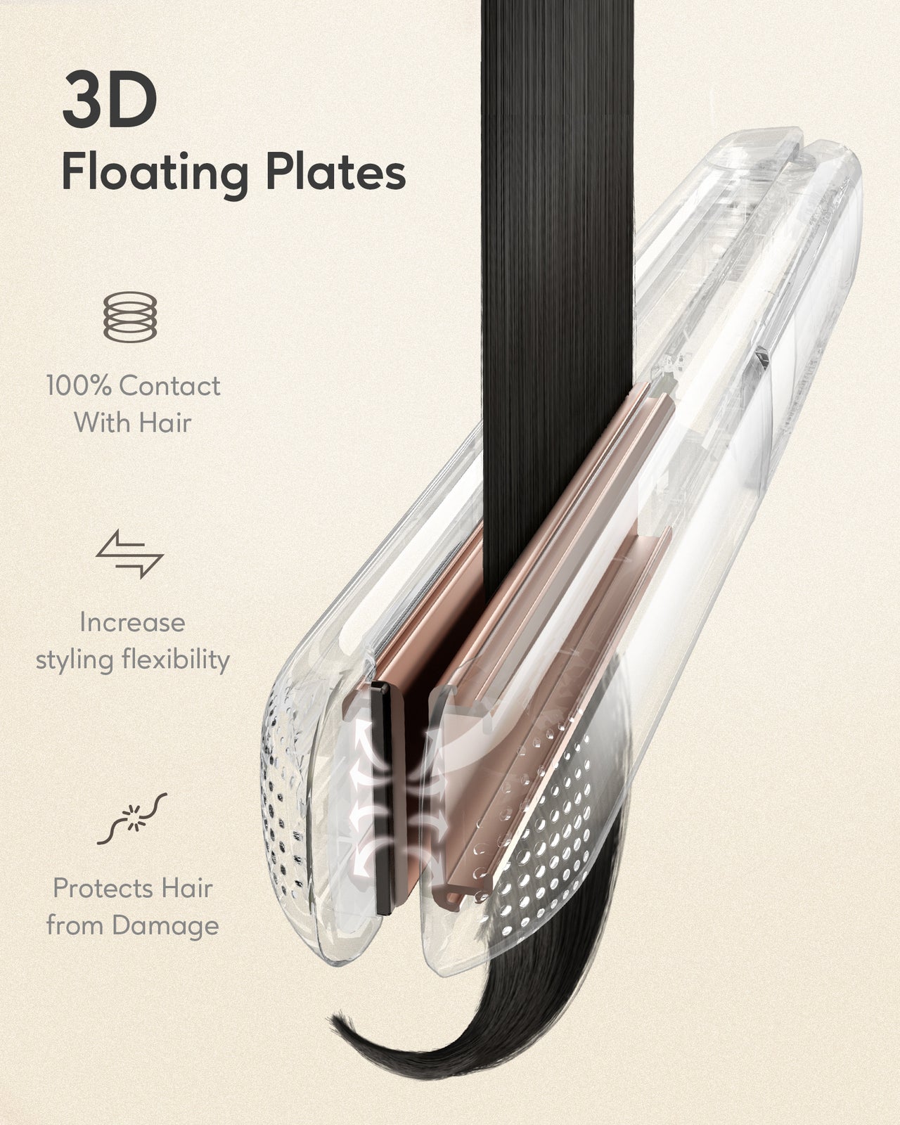 KIPOZI Pro 2 In1 Hair Straighteners Travel 230C Digital Display 30S Instant Heat