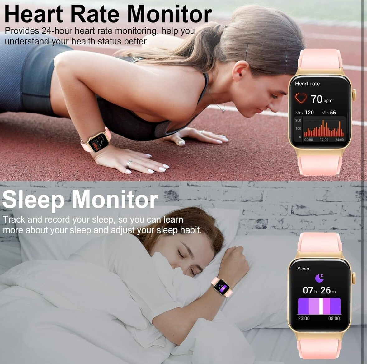 Smart Watch for Men Women Answer/Make Calls, 1.85" Touch Screen