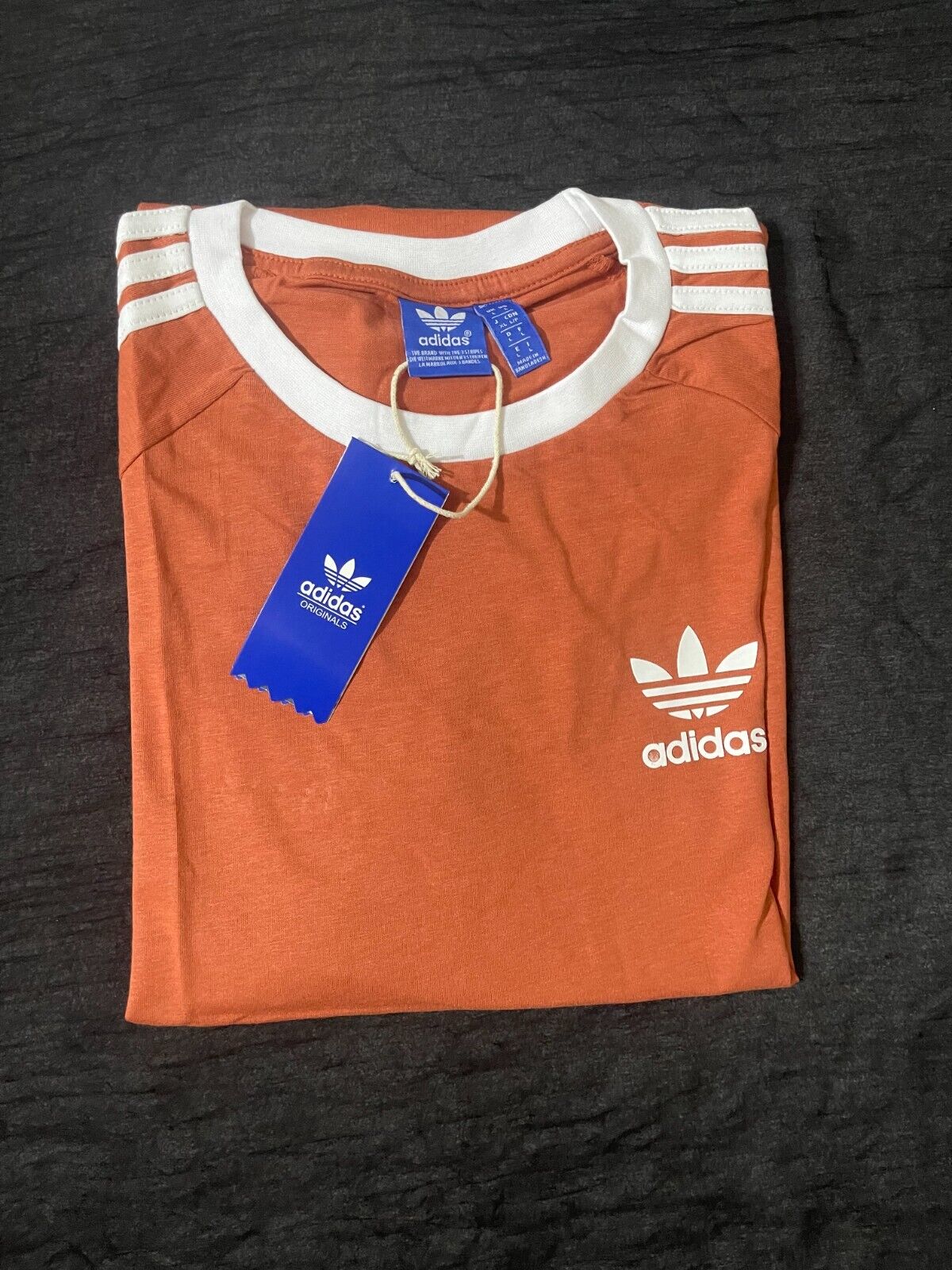 MEN'S ADIDAS ORIGINALS TEE SHORT SLEEVE CREW NECK THREE STRIPE T-SHIRT L, XL