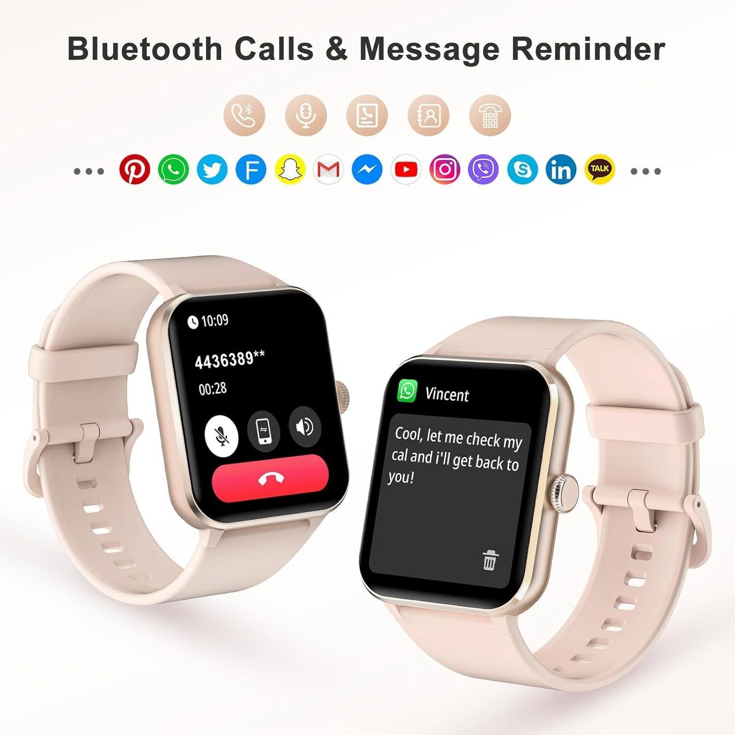 Smart Watch Men Women Fitness Tracker Blood Pressure Heart Rate Sport Watches UK