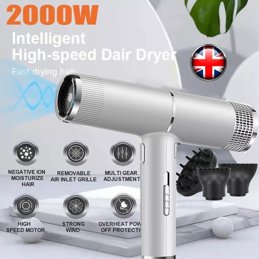 Professional Hair Dryer Fast Drying Ionic Hairdryer with Diffuser Hairdrye 2000W