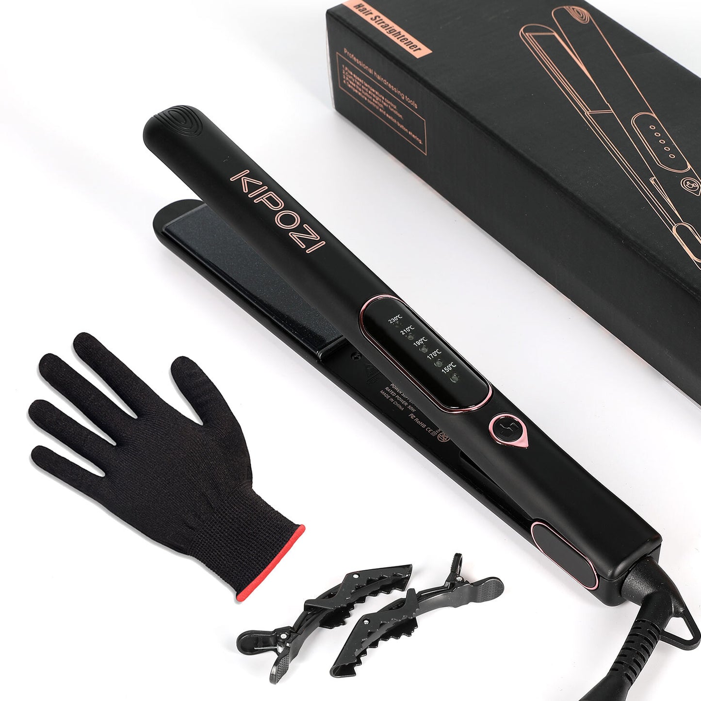 KIPOZI Professional Hair Straighteners Wide Plates Digital Display Heat up Fast