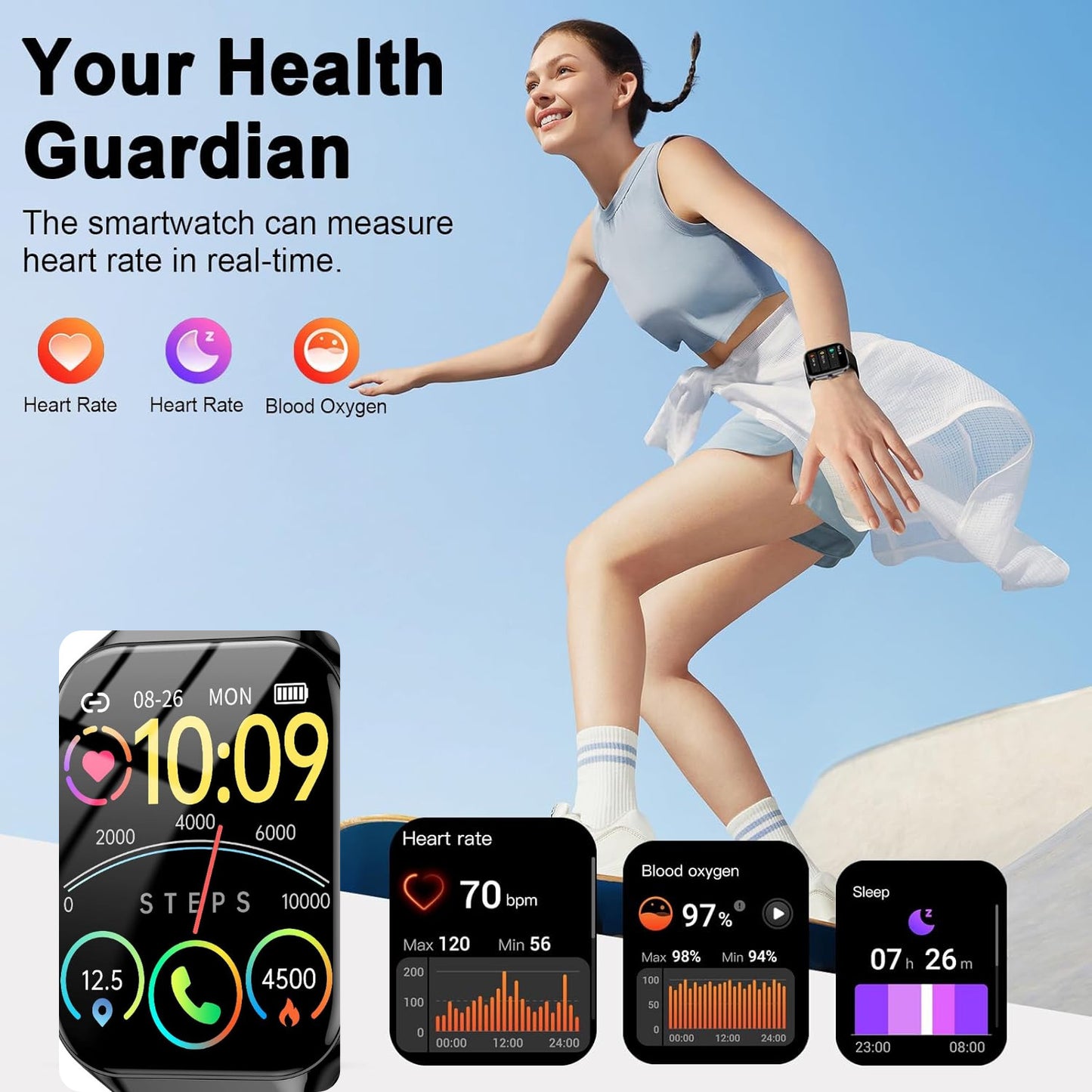 Smart watch Men Women with Answer/Make Call/Heart Rate/Sleep/Sports/Step Counter