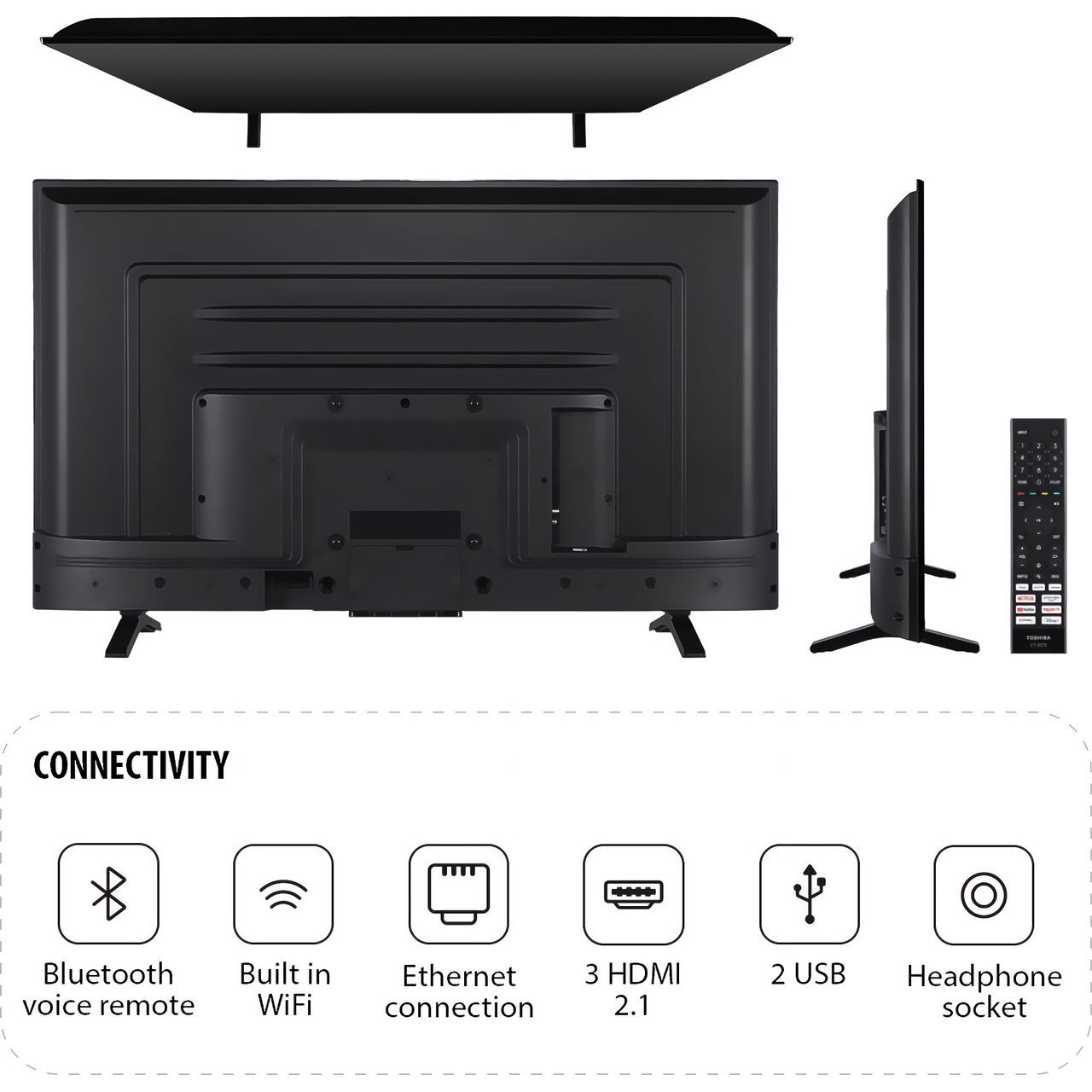 Toshiba 50UV2F53DBU 50 Inch LED 4K Ultra HD Smart TV Bluetooth WiFi