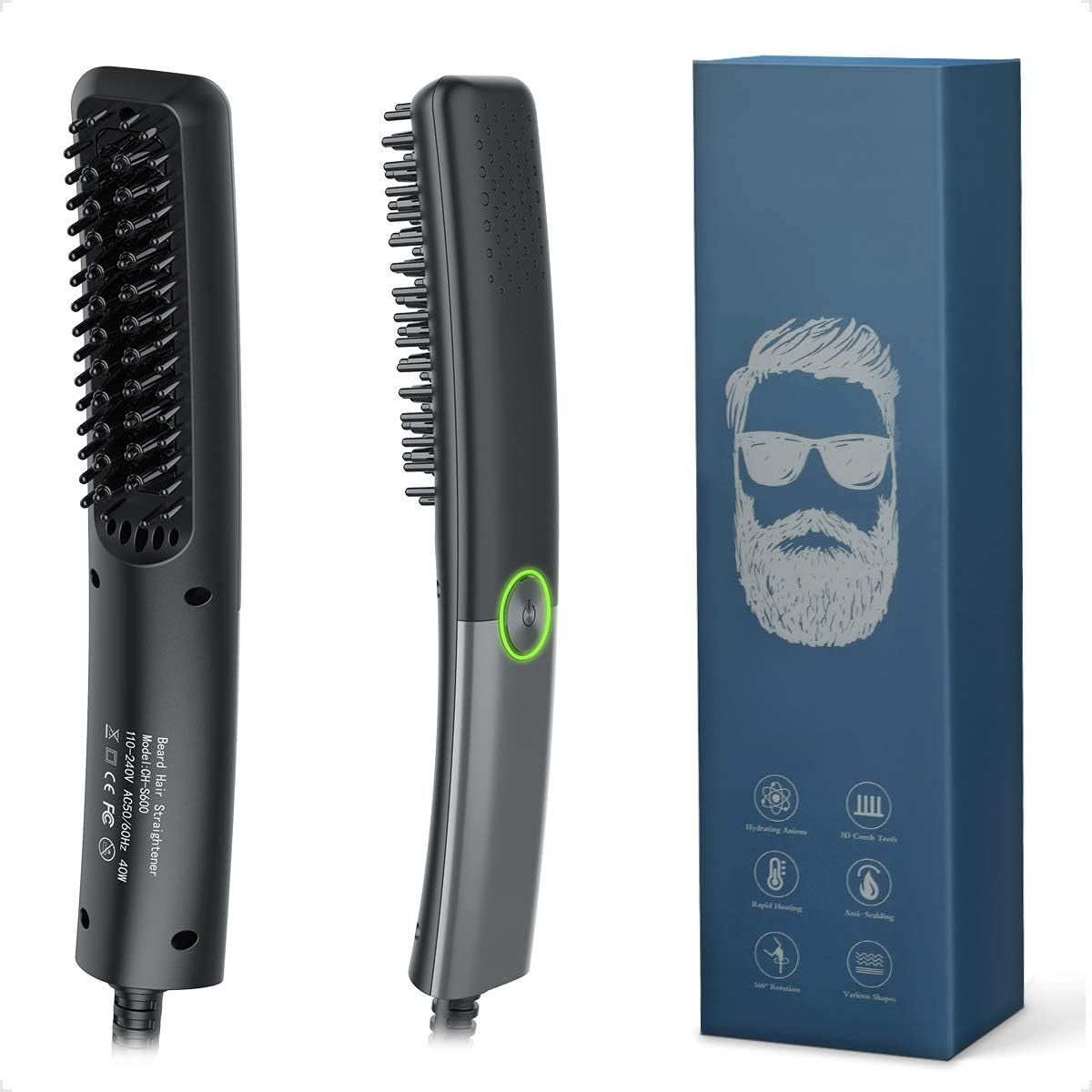 Lidasen Beard Straightener Combs for Men, Multifunctional Ionic Hair Beard Stra