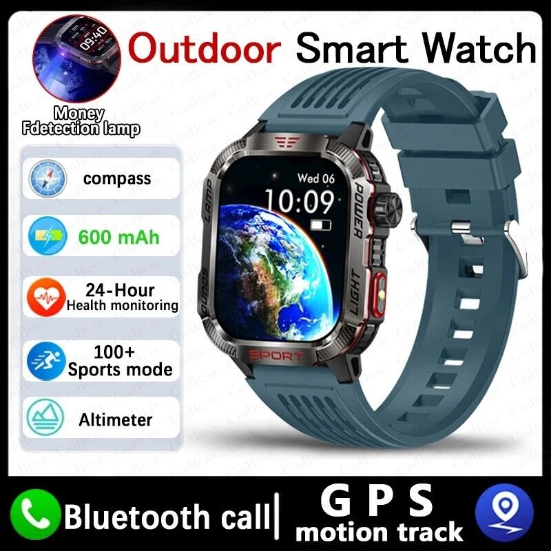 Military Rugged Smart Watch for Men with Bluetooth Call(Answer/Make Call) Gift