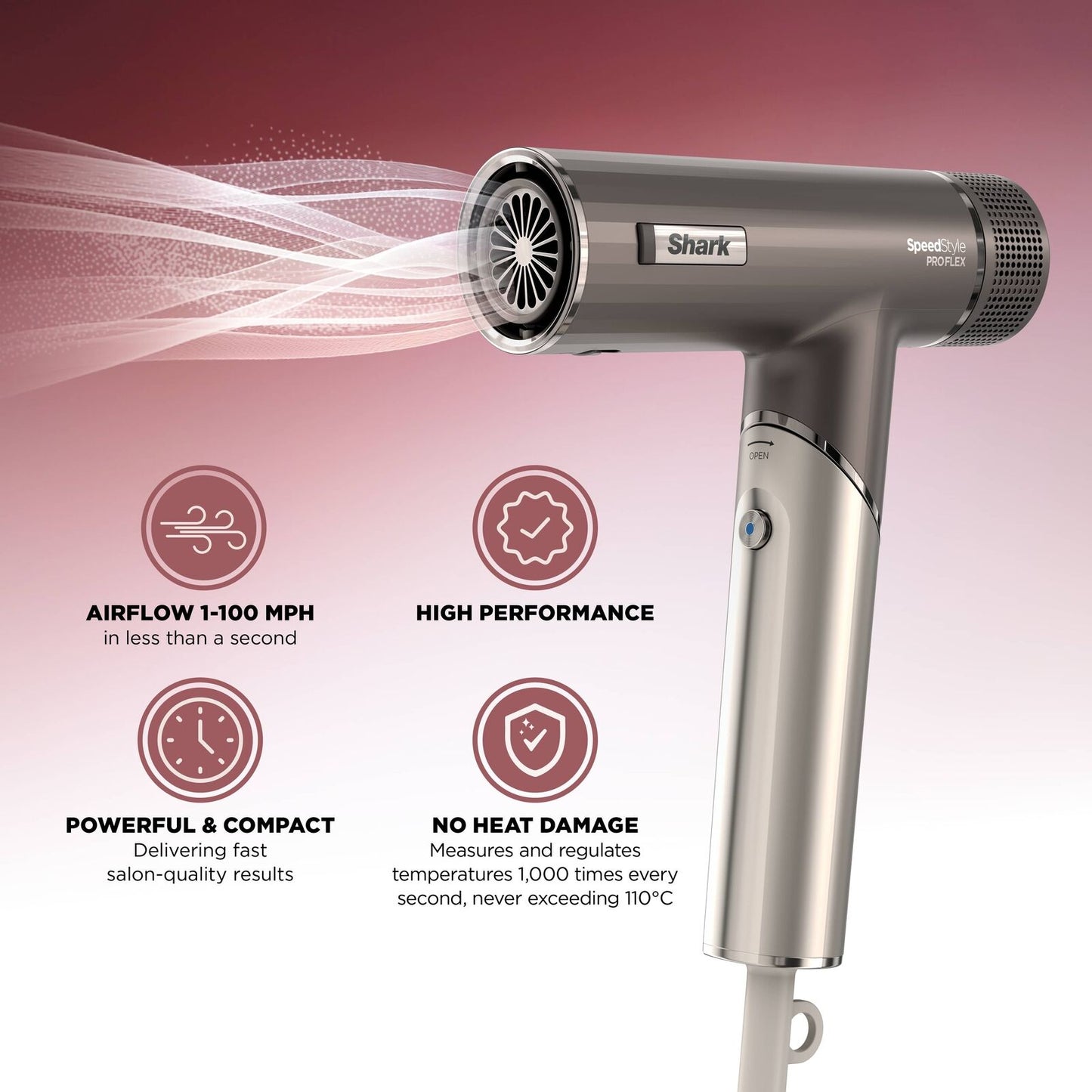 Shark SpeedStyle Pro FLEX 4-in-1 High-Velocity Hair Dryer -Refurbished [HD542UK]