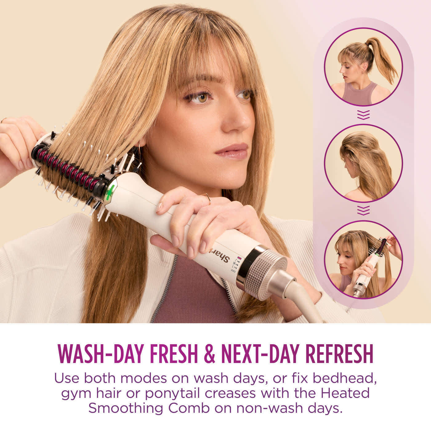 Shark SmoothStyle Hot Brush & Smoothing Comb - Certified Refurbished [HT202UK]