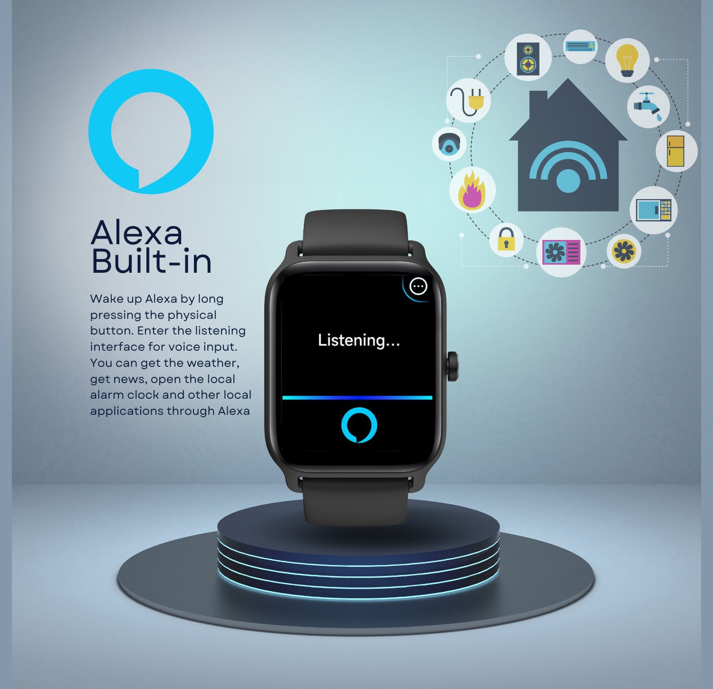 Alexa Smart Watch Men Make Calls Bluetooth Phone Call Watch For IPhone Samsung