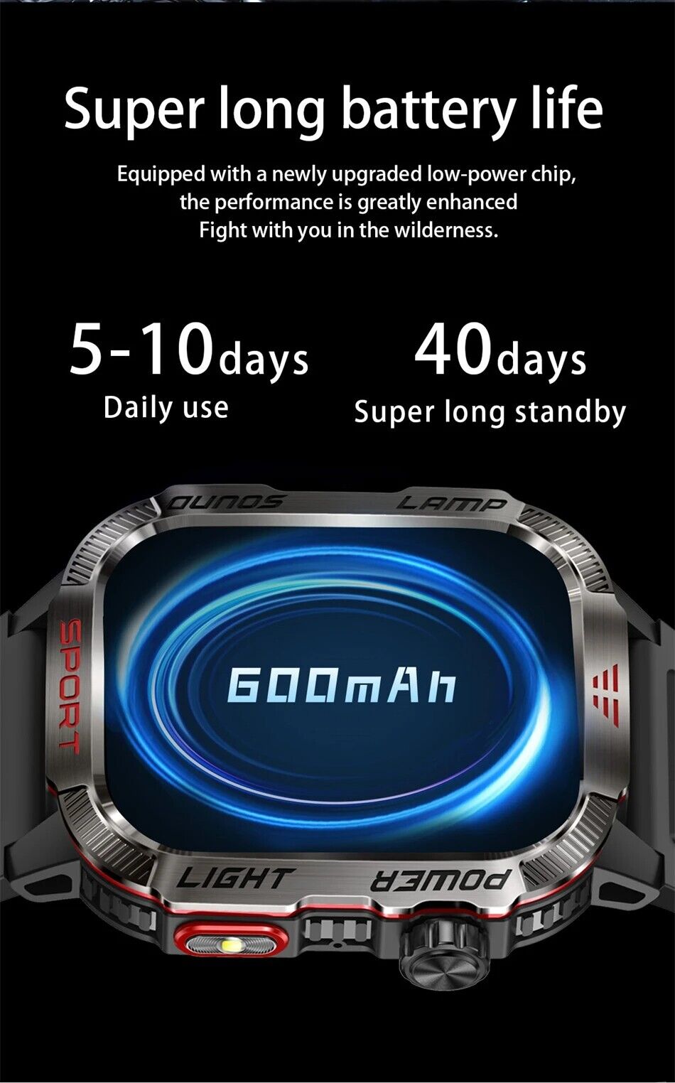 Military Rugged Smart Watch for Men with Bluetooth Call(Answer/Make Call) Gift