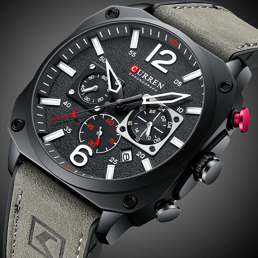 Luxury Men's Chronograph Date Quartz Luminous Waterproof Military Sports Watches